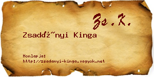Zsadányi Kinga névjegykártya