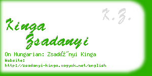 kinga zsadanyi business card